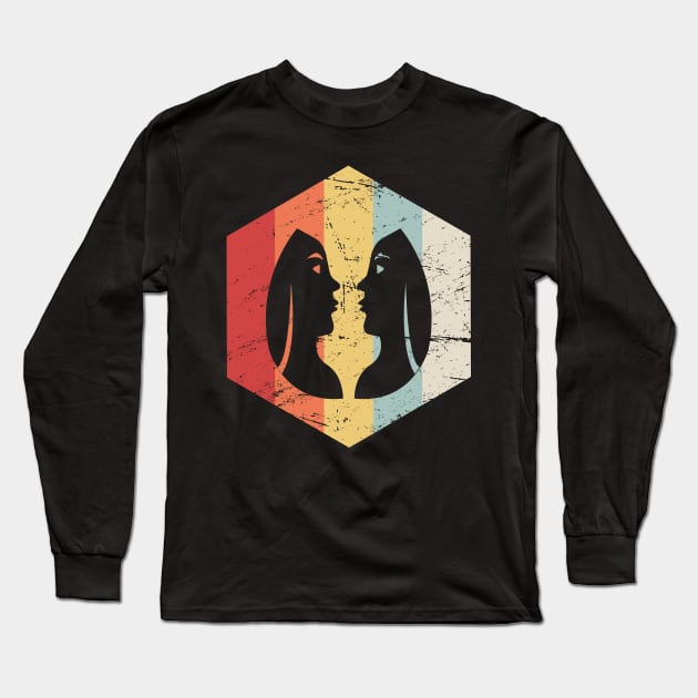 Gemini – Retro Astrology Zodiac Sign Long Sleeve T-Shirt by MeatMan